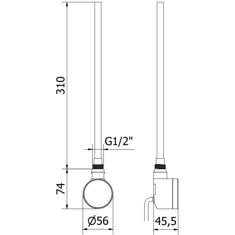 Mexen FA-D22 elektrická topná tyč 300 W, bílá - W955-0300-20