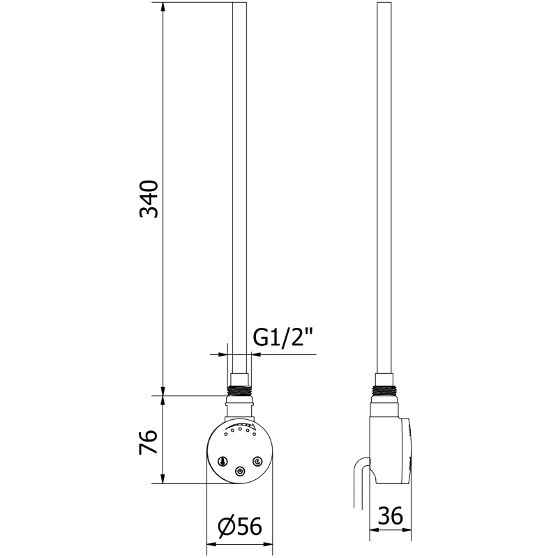 Mexen FA-O elektrické topné těleso 300 W, bílá - W951-0300-20