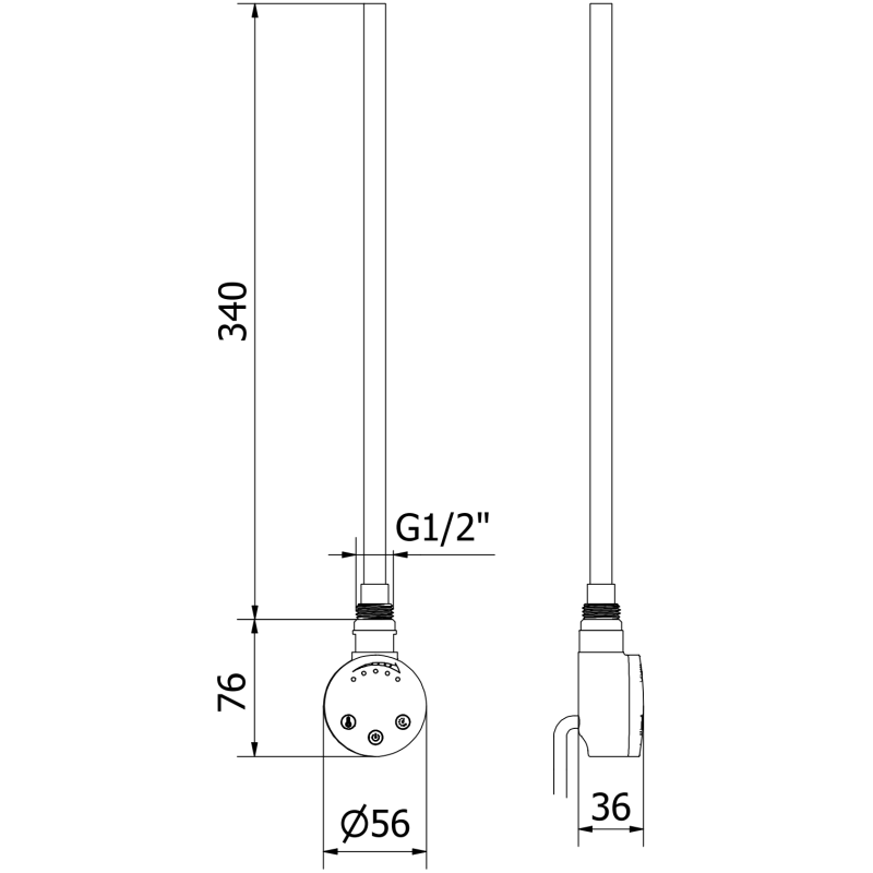 Mexen FA-O elektrické topné těleso 300 W, černé - W951-0300-70