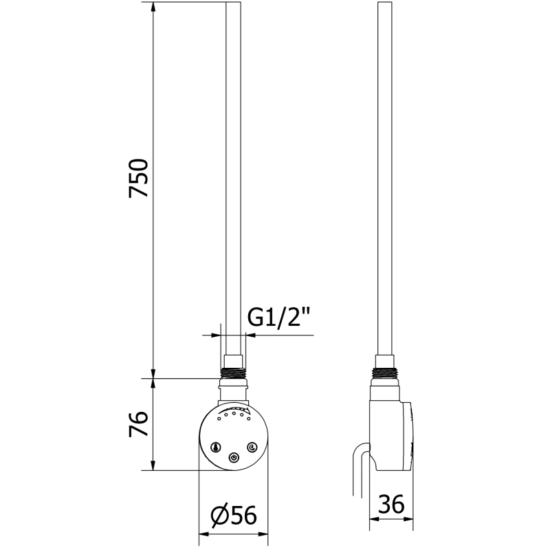 Mexen FA-O elektrické topné těleso 900 W, černé - W951-0900-70