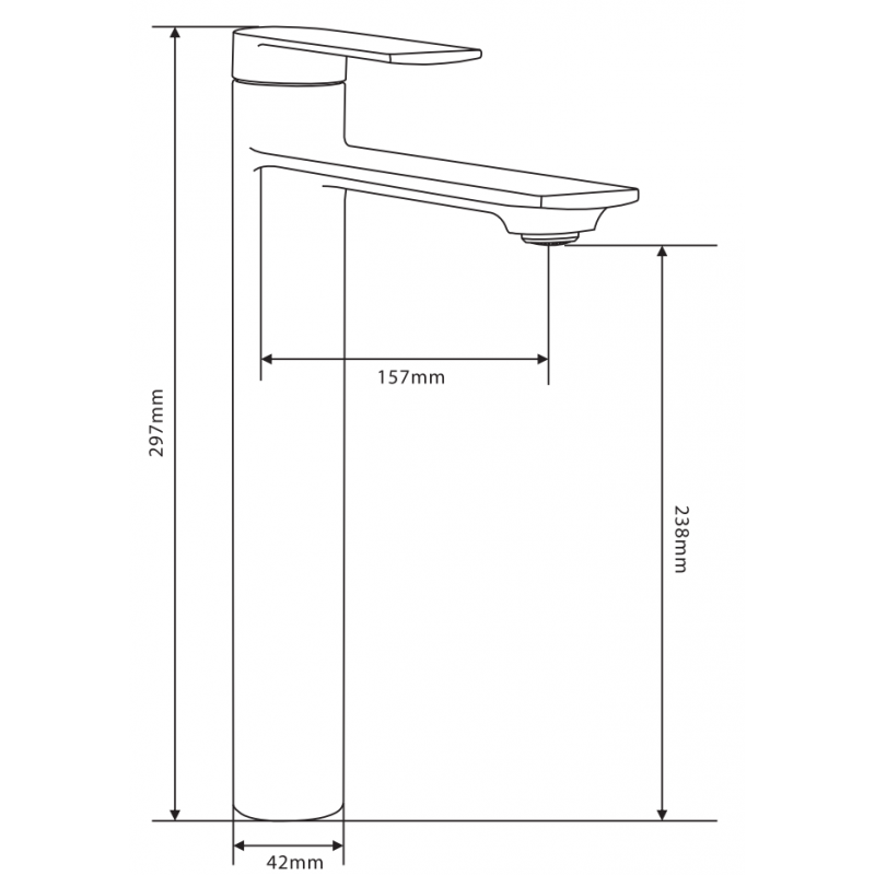 Mexen Zero vysoká umyvadlová baterie, bílá - 71110-20