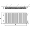 Mexen C22 plochý radiátor 600 x 700 mm, boční připojení, 1157 W, bílý - W422-060-070-00