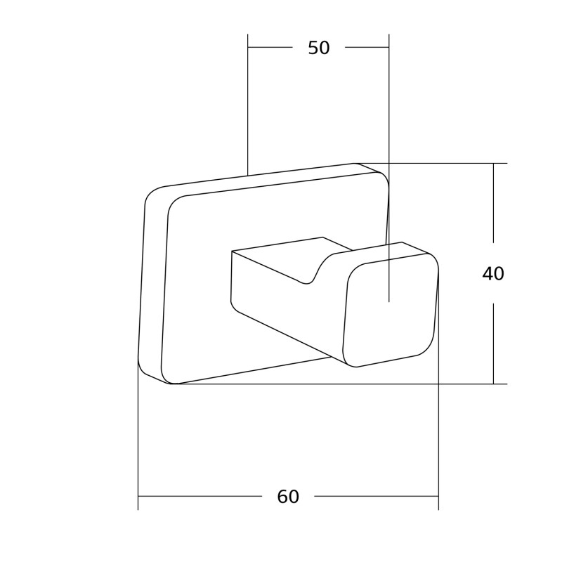 Mexen Asis háček na ručník, černý - 7017635-70