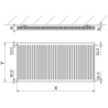 Mexen C11 desk radiátor 600 x 500 mm, boční připojení, 467 W, bílý - W411-060-050-00
