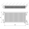 Mexen CV33 deskosál 600 x 600 mm, spodní přípojka, 1401 W, bílý - W633-060-060-00
