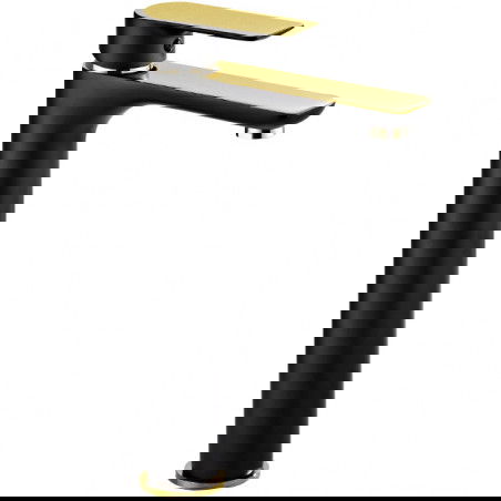 Mexen Alfa vysoká umyvadlová baterie, černá/zlatá - 745710-75