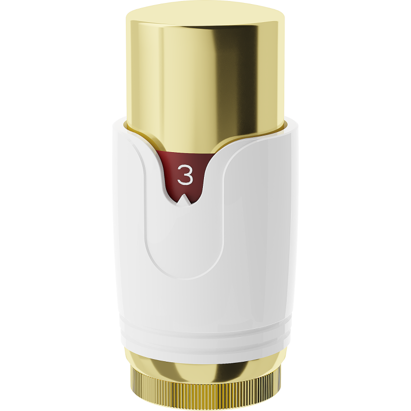 Mexen Uni-Term hlavice termostatu pro radiátor, bílá/zlatá - W900-000-25