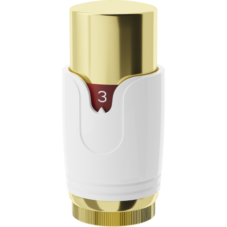 Mexen Uni-Term hlavice termostatu pro radiátor, bílá/zlatá - W900-000-25