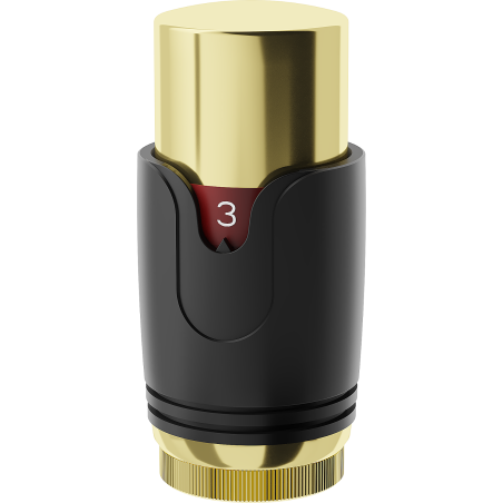Mexen Uni-Term termostatická hlavice na radiátor, černá/zlatá - W900-000-75