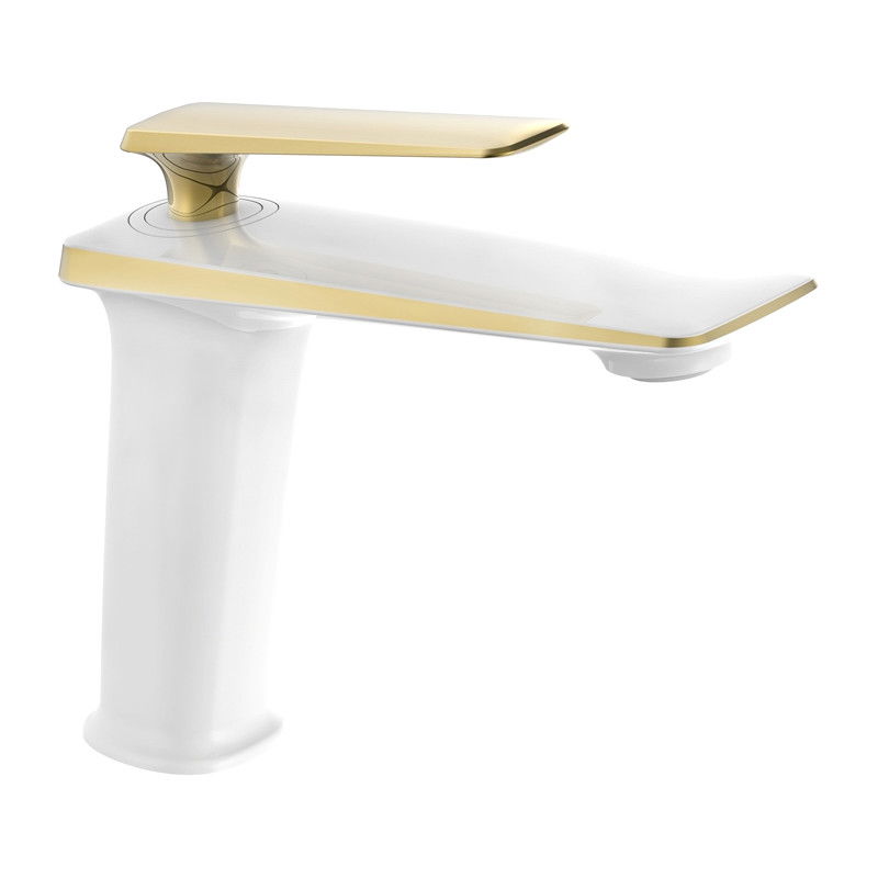 Mexen Purus baterie umyvadlová, bílá/zlatá - 745800-25