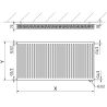 Mexen CV21 deskový radiátor 900 x 1500 mm, spodní připojení, 2664 W, bílý - W621-090-150-00