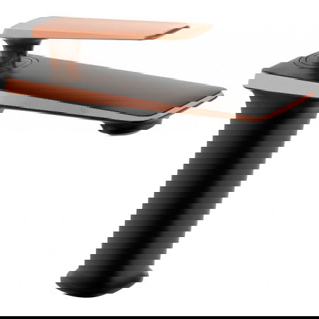 Mexen Purus umyvadlová baterie, černá/růžově zlatá - 745800-76