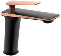 Mexen Purus umyvadlová baterie, černá/růžově zlatá - 745800-76