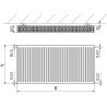 Mexen C22 deskový radiátor 300 x 1000 mm, boční přípojky, 933 W, antracit - W422-030-100-66