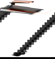 Mexen Purus vysoká umyvadlová baterie, černá/růžovo zlatá - 745810-76