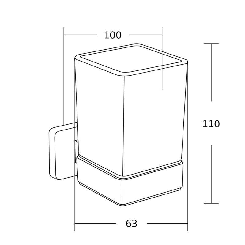 Mexen Asis kelímek na kartáčky, černý - 7017638-70