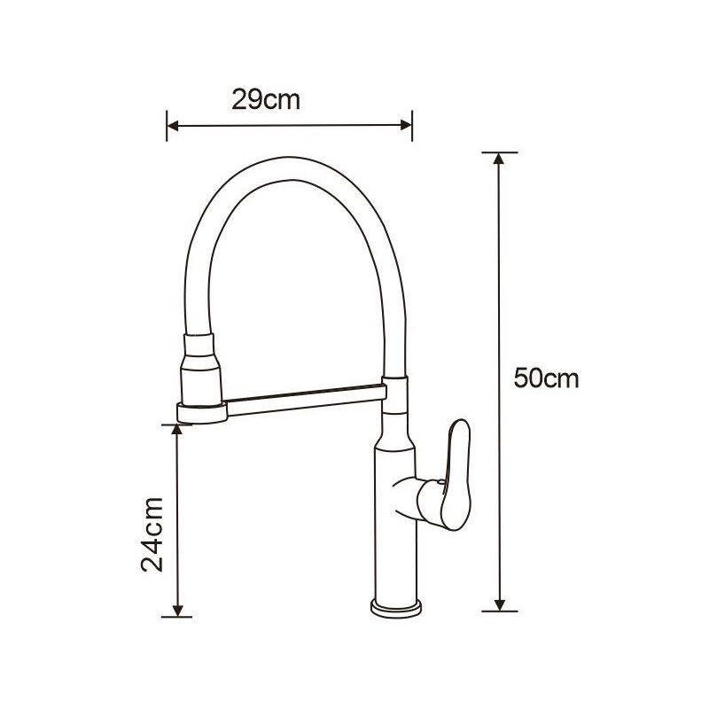 Mexen Edna kuchyňská baterie, chrom/černá - 672900-00