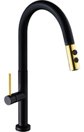 Mexen Ava kuchyňská baterie, černá/zlatá - 672800-75