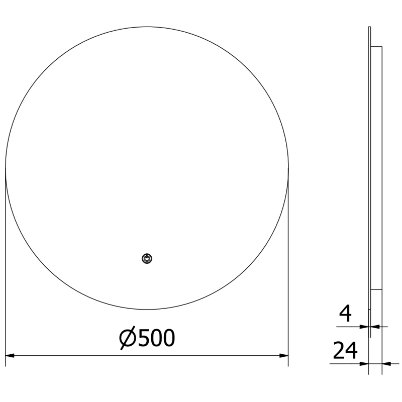 Mexen Erg podsvícené koupelnové zrcadlo, kulaté 50 cm, LED 6000K, proti zamlžování - 9823-050-050-611-00