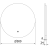 Mexen Erg podsvícené koupelnové zrcadlo, kulaté 50 cm, LED 6000K, antifog - 9823-050-050-611-00