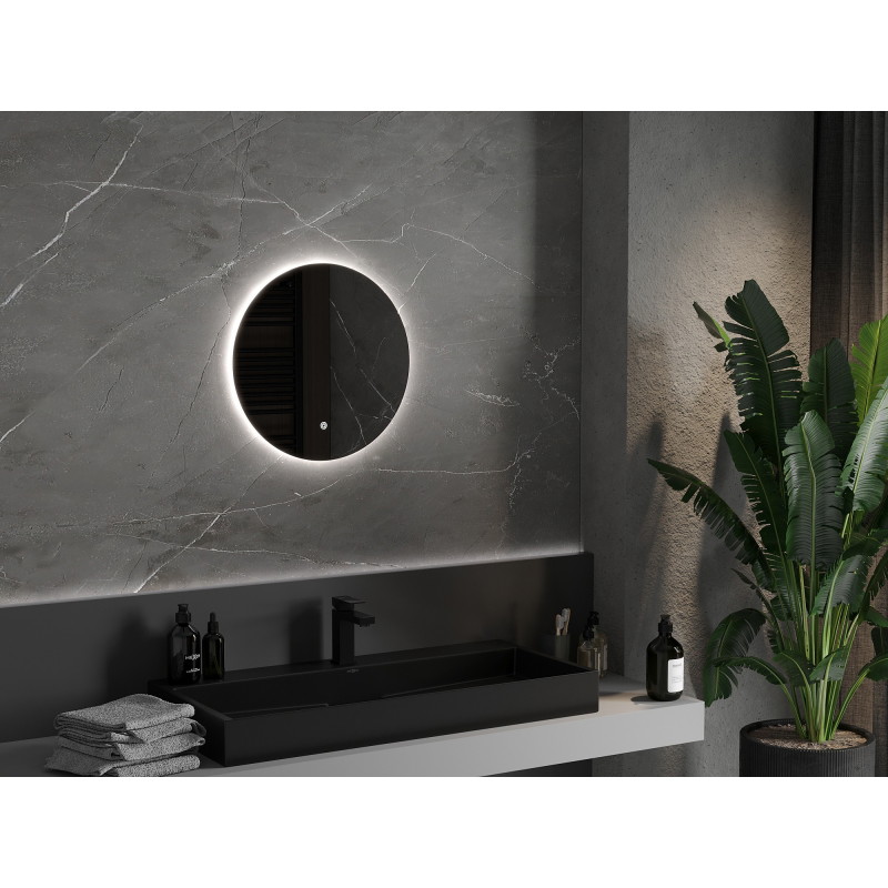 Mexen Erg podsvícené koupelnové zrcadlo, kulaté 50 cm, LED 6000K, antifog - 9823-050-050-611-00
