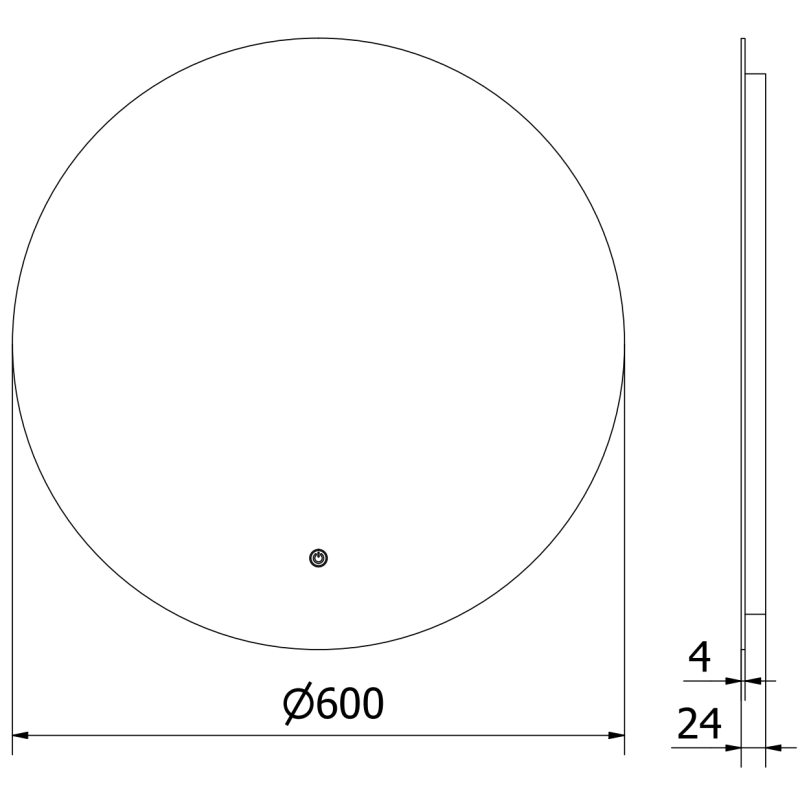 Mexen Erg zrcadlo koupelnové podsvícené, kulaté 60 cm, LED 6000K, proti mlze - 9823-060-060-611-00