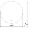 Mexen Erg zrcadlo koupelnové podsvícené, kulaté 60 cm, LED 6000K, proti mlze - 9823-060-060-611-00