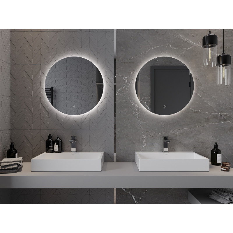 Mexen Erg kulaté podsvícené koupelnové zrcadlo, 60 cm, LED 6000K, antifog - 9823-060-060-611-00