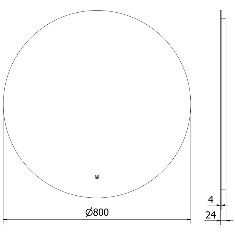 Mexen Erg kulaté osvětlené koupelnové zrcadlo, 80 cm, LED 6000K, anti-pára - 9823-080-080-611-00