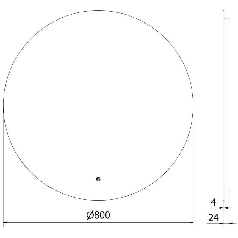Mexen Erg osvětlené koupelnové zrcadlo, kulaté 80 cm, LED 6000K, protimlhové - 9823-080-080-611-00