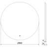 Mexen Erg kulaté osvětlené koupelnové zrcadlo, 80 cm, LED 6000K, anti-pára - 9823-080-080-611-00