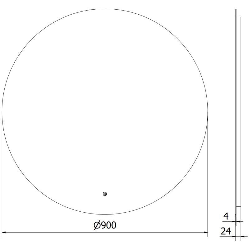 Mexen Erg kulaté podsvícené koupelnové zrcadlo, 90 cm, LED 6000K, proti zamlžení - 9823-090-090-611-00