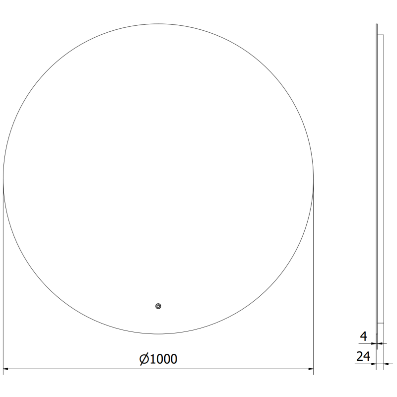 Mexen Erg kulaté koupelnové zrcadlo s podsvícením, průměr 100 cm, LED 6000K, proti zamlžení - 9823-100-100-611-00