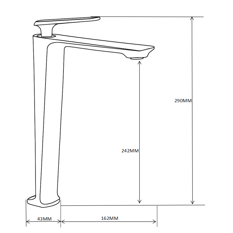 Mexen Ares vysoká umyvadlová baterie, černá - 744110-70