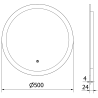 Mexen Oro kulaté podsvícené zrcadlo, kruhové 50 cm, LED 6000K, antifog - 9824-050-050-611-00