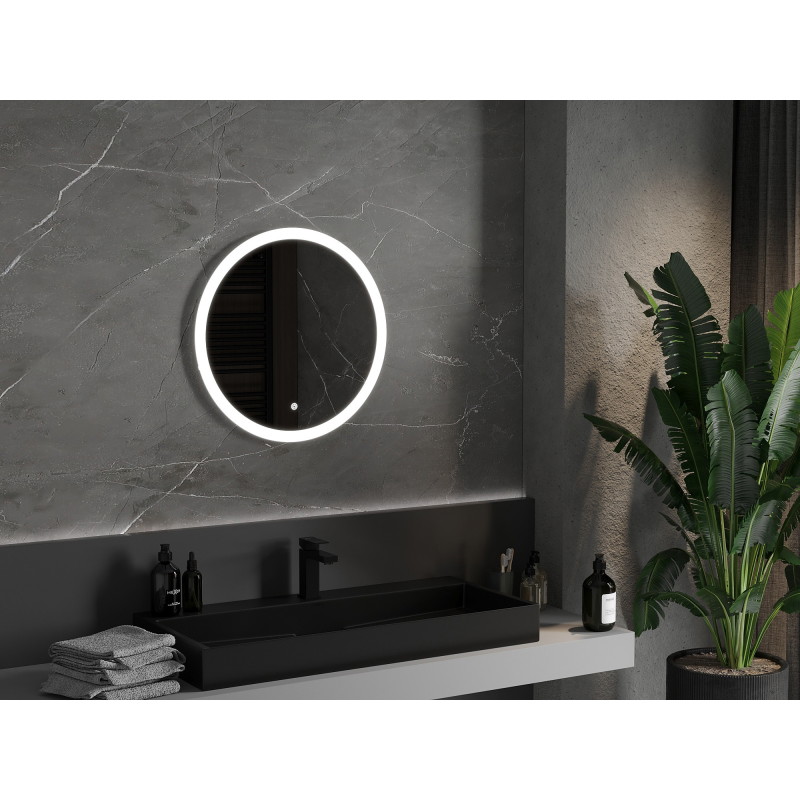 Mexen Oro osvětlené koupelnové zrcadlo, kulaté 60 cm, LED 6000K, proti zamlžení - 9824-060-060-611-00
