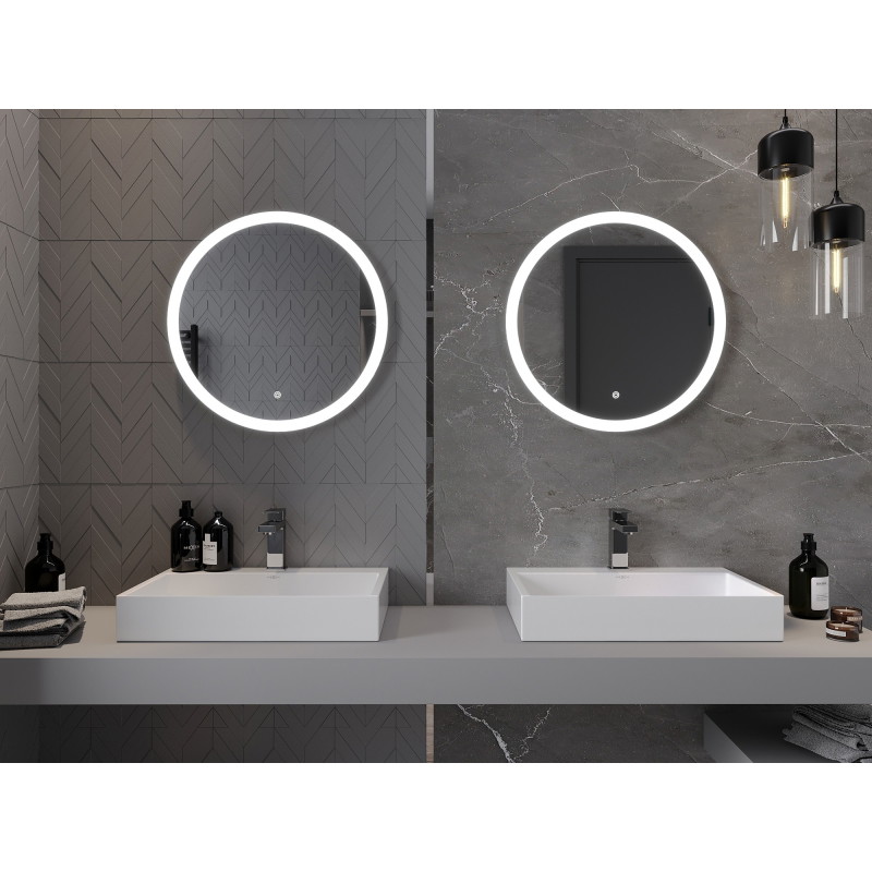 Mexen Oro osvětlené koupelnové zrcadlo, kulaté 60 cm, LED 6000K, proti zamlžení - 9824-060-060-611-00
