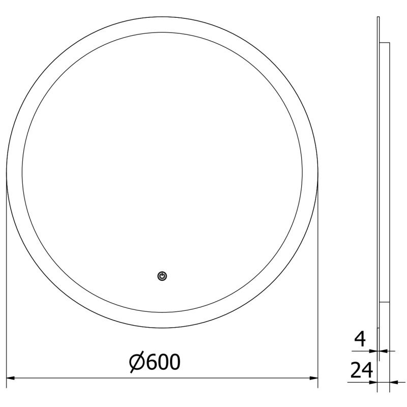 Mexen Oro zrcadlo koupelnové podsvícené, kulaté 60 cm, LED 6000K, odmlžovací - 9824-060-060-611-00