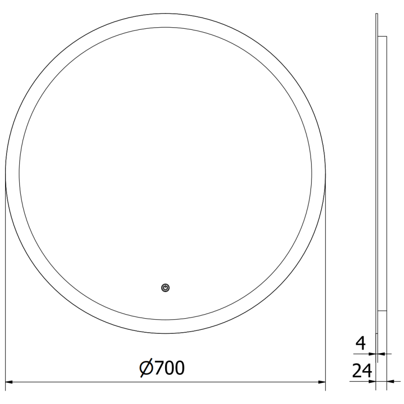 Mexen Oro osvětlené kulaté koupelnové zrcadlo, 70 cm, LED 6000K, antifog - 9824-070-070-611-00