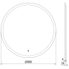 Mexen Oro zrcadlo koupelnové podsvícené, kulaté 80 cm, LED 6000K, proti mlze - 9824-080-080-611-00