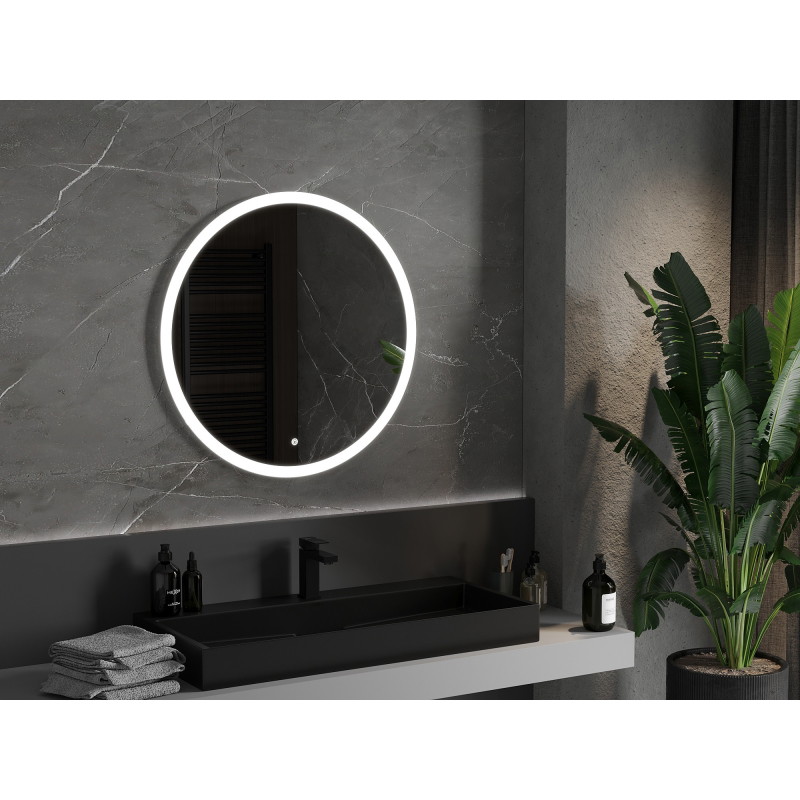 Mexen Oro koupelnové zrcadlo podsvícené, kulaté 80 cm, LED 6000K, proti zamlžování - 9824-080-080-611-00
