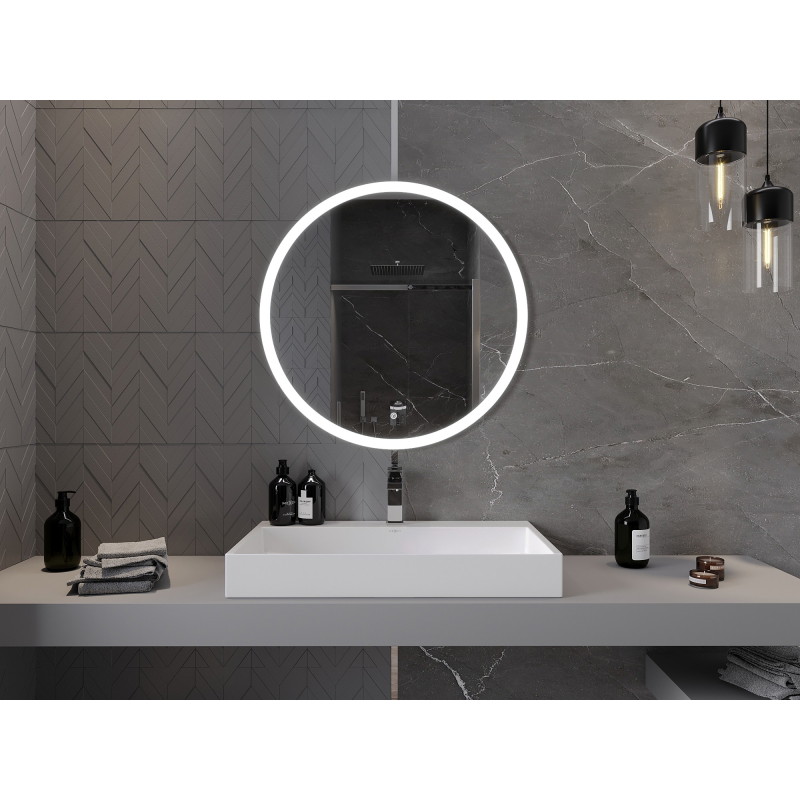 Mexen Oro kulaté osvětlené zrcadlo do koupelny, 80 cm, LED 6000K, proti zamlžení - 9824-080-080-611-00