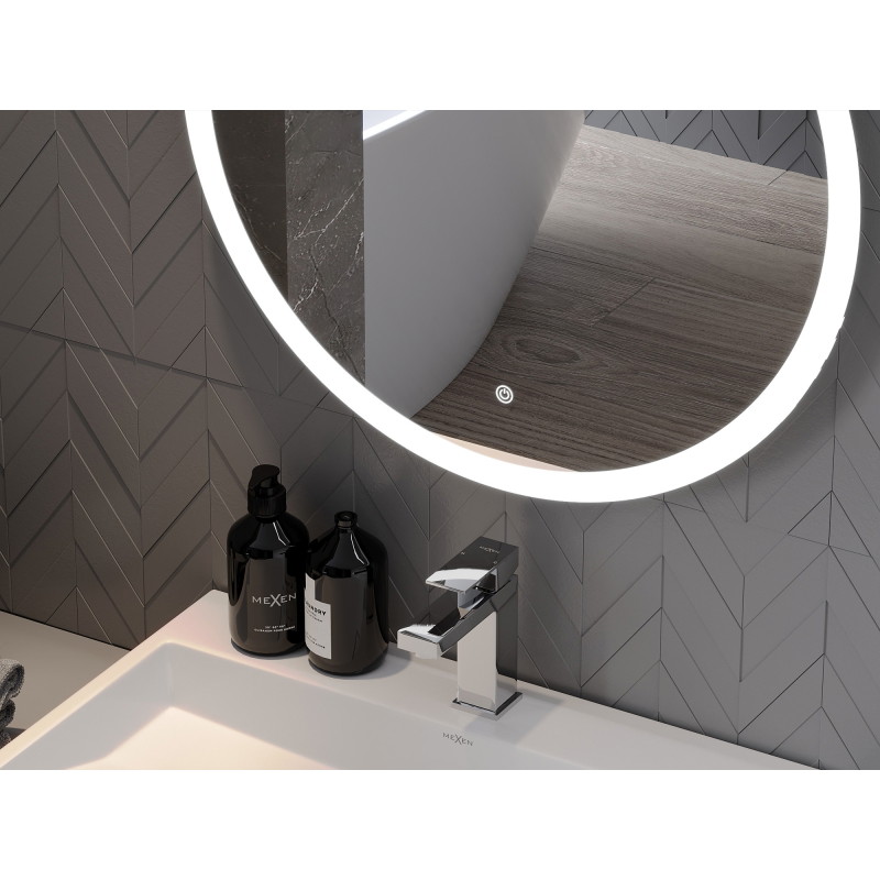 Mexen Oro kulaté osvětlené koupelnové zrcadlo, 90 cm, LED 6000K, proti zamlžení - 9824-090-090-611-00