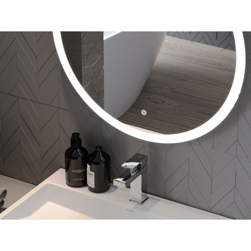 Mexen Oro zrcadlo koupelnové podsvícené, kulaté 80 cm, LED 6000K, proti mlze - 9824-080-080-611-00