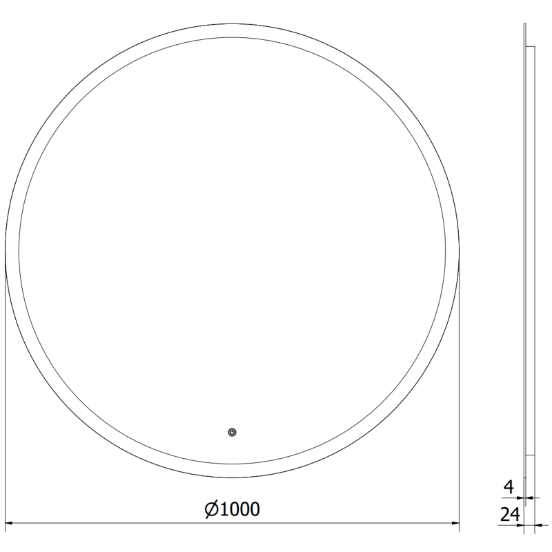 Mexen Oro zrcadlo do koupelny s podsvícením, kulaté 100 cm, LED 6000K, anti-pára - 9824-100-100-611-00