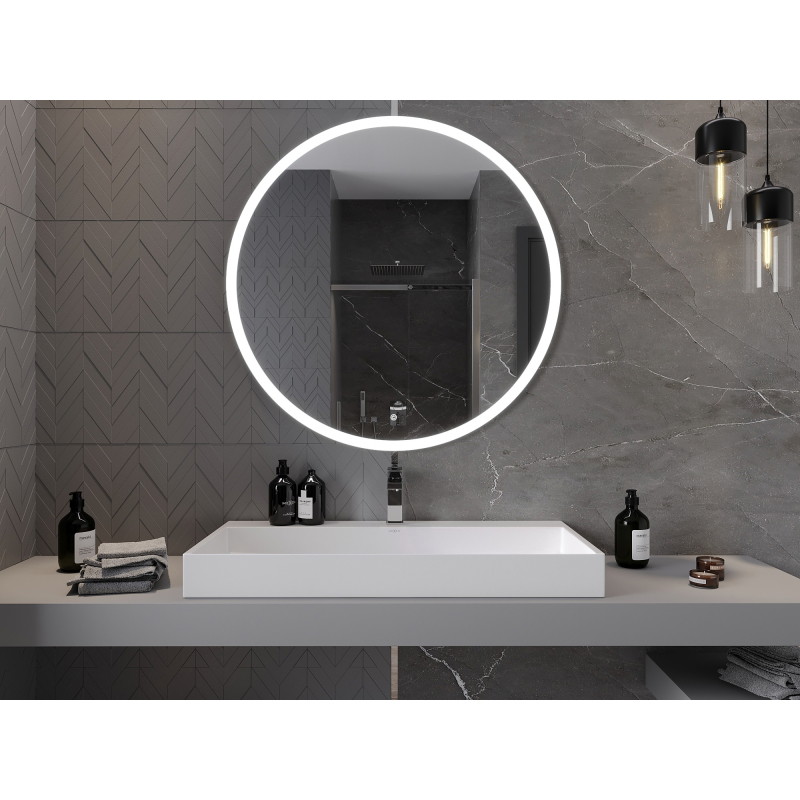 Mexen Oro kulaté podsvícené koupelnové zrcadlo, 100 cm, LED 6000K, proti zamlžení - 9824-100-100-611-00