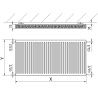 Mexen C21 deskowy radiátor 500 x 900 mm, boční připojení, 997 W, antracit - W421-050-090-66