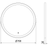 Mexen Esso podsvícené koupelnové zrcadlo, kulaté 70 cm, LED 6000K, proti mlze, zlatý rám - 9825-070-070-611-50