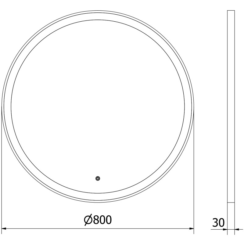 Mexen Esso kulaté osvětlené koupelnové zrcadlo, průměr 80 cm, LED 6000K, anti-pára, zlatý rám - 9825-080-080-611-50