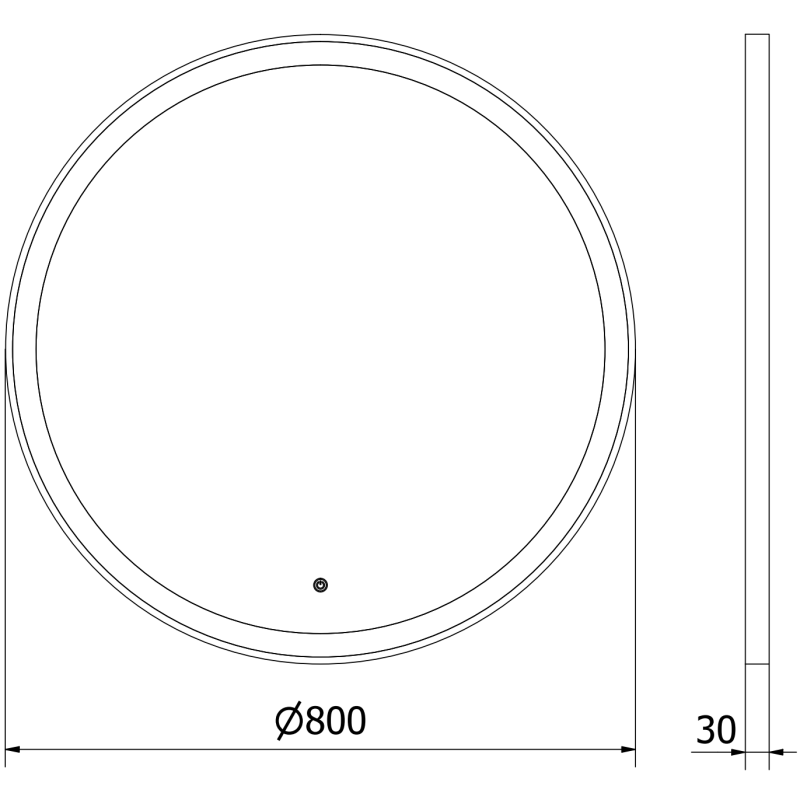 Mexen Esso osvětlené koupelnové zrcadlo, kulaté 80 cm, LED 6000K, protimlhové, zlatý rám - 9825-080-080-611-50